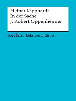 cover image of Lektüreschlüssel. Heinar Kipphardt